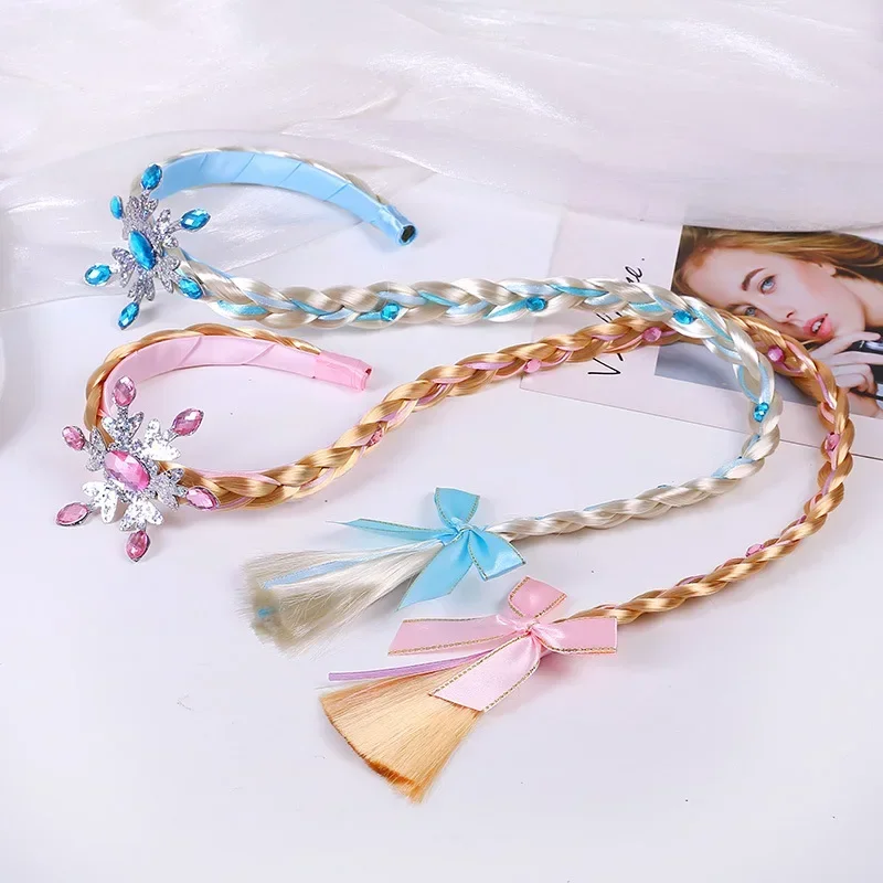 Elsa Gadget - Peruca congelada trança princesa hairband menina