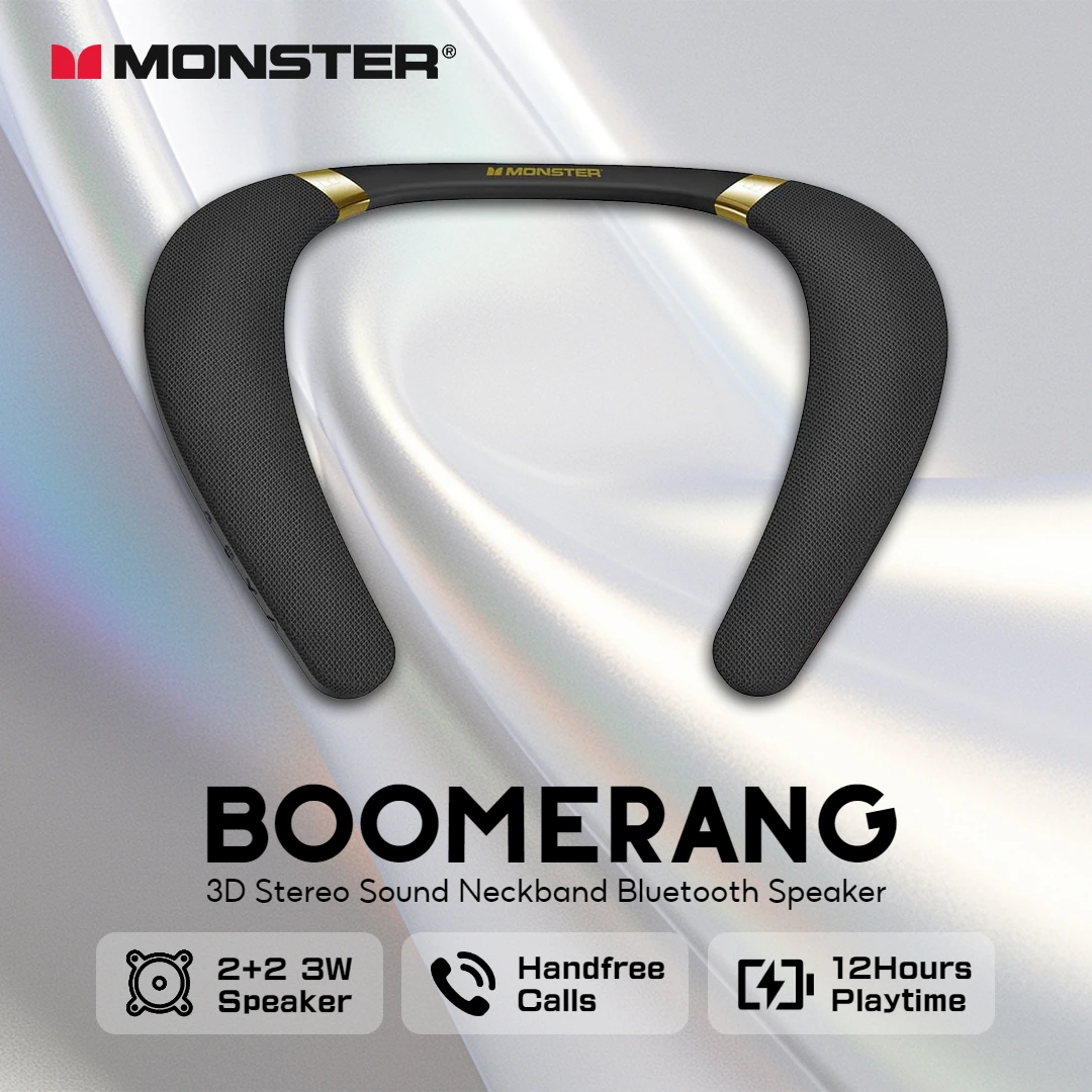 Bluetooth Speaker Waterproof - Novo Alto-falante Bluetooth Monster Boomerang com