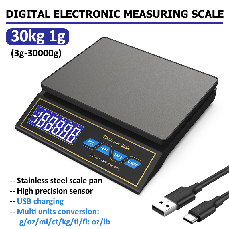 Electronic Gadgets - Balança digital lcd de cozinha, 30kg/1g,