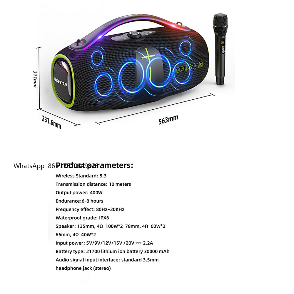 Caixa de Som Portátil HOPESTAR - Bluetooth Speaker Waterproof avaliação e preço